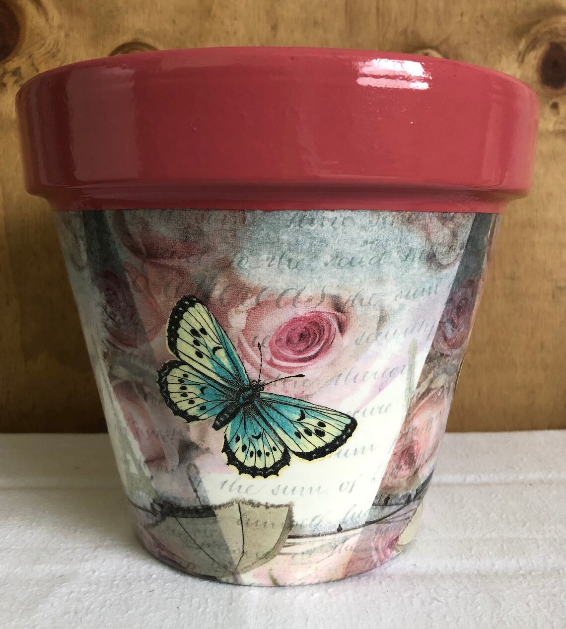 Handmade Decoupage Terracotta Plant Pot Elegance of Paris Etsy