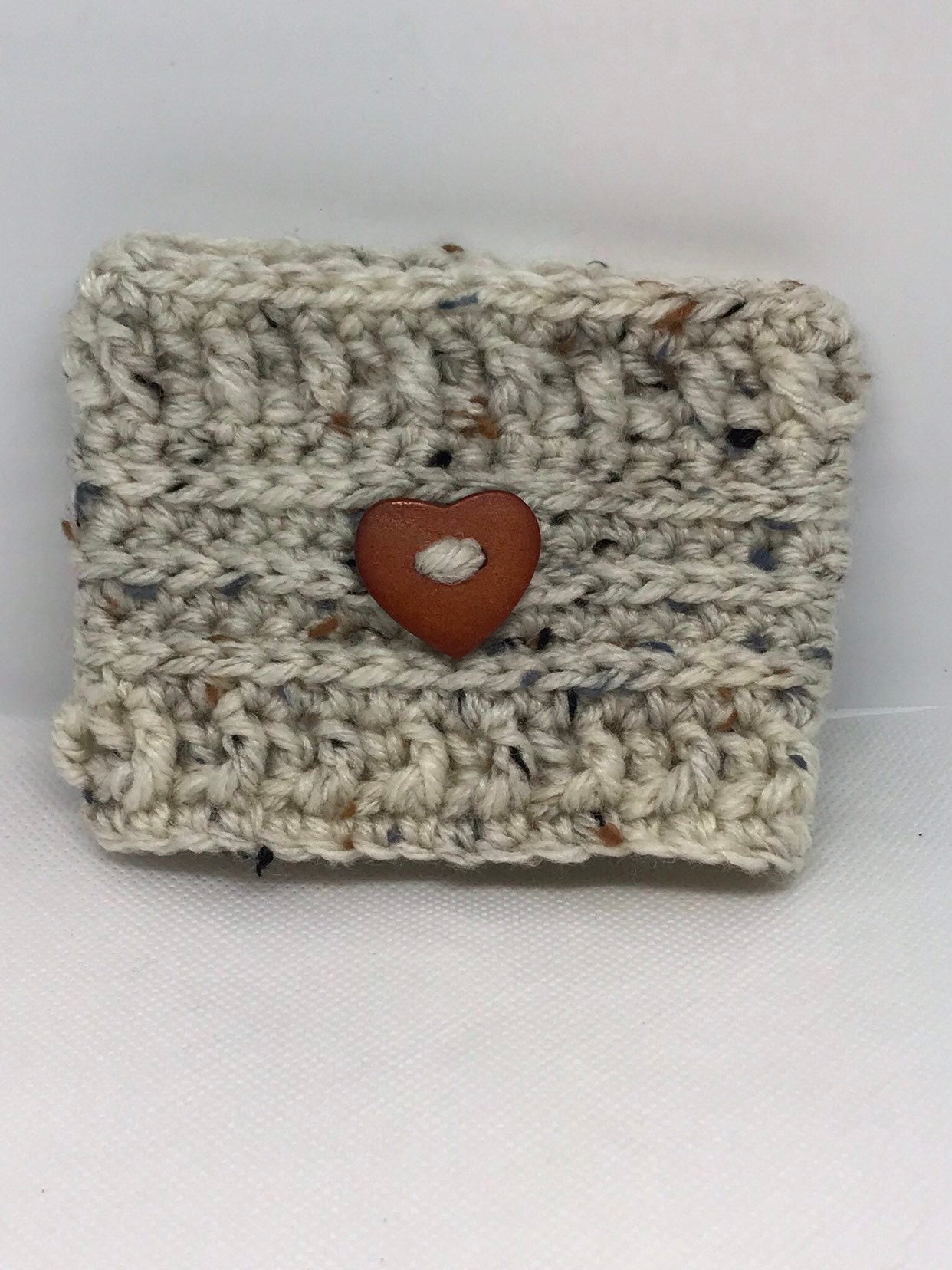 Handmade crochet koozie with wooden buttons Etsy