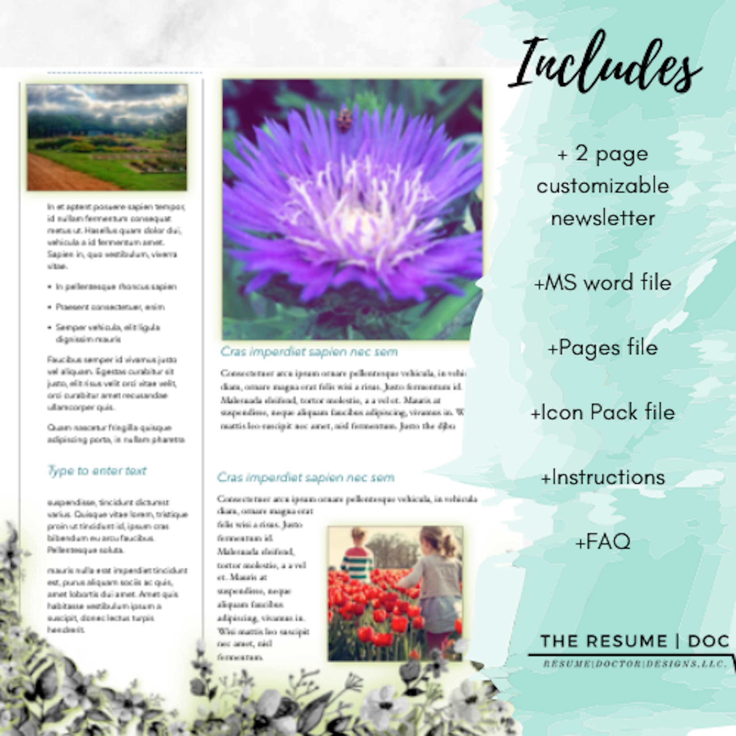 Floral Newsletter Template Floral Business Template | Etsy
