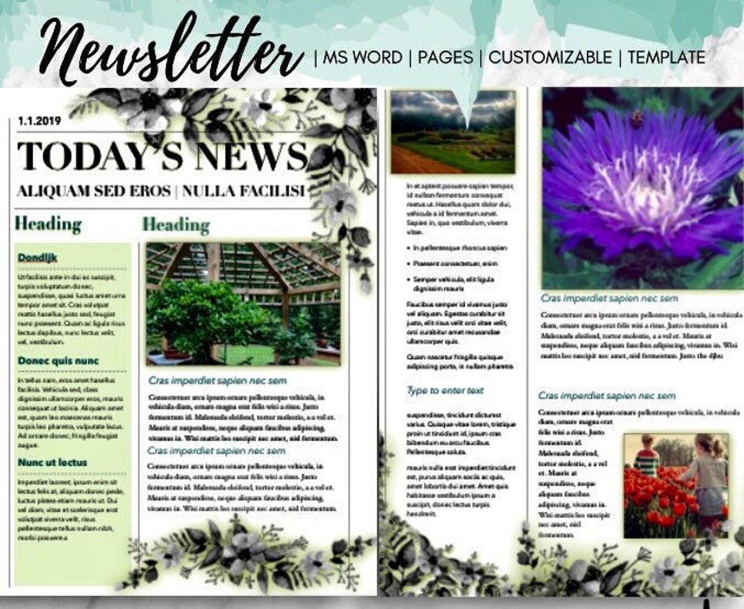 Floral Newsletter Template Floral Business Template - Etsy