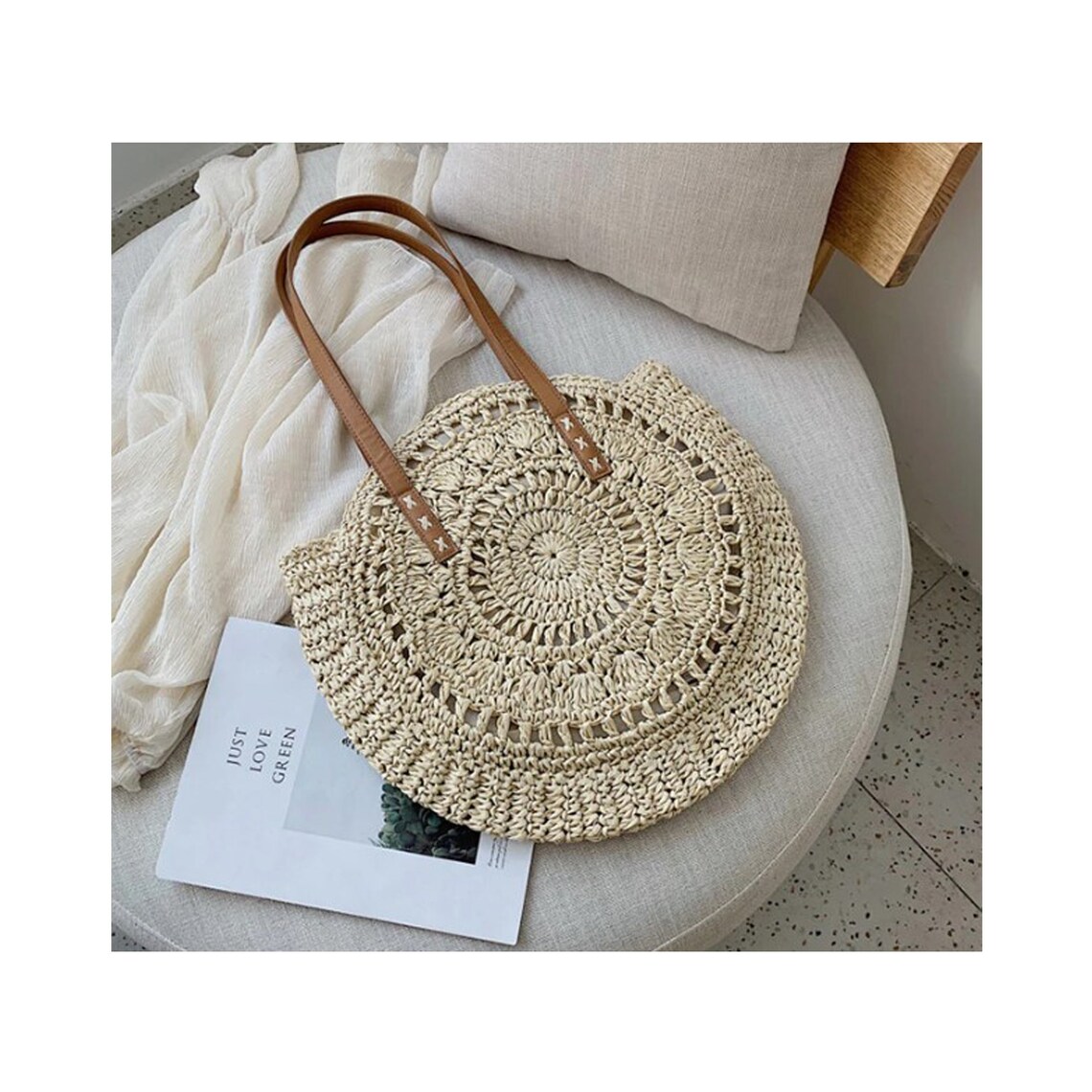 Straw Bag Black Straw Bag With Zipper Straw Beach Bag Straw Etsy