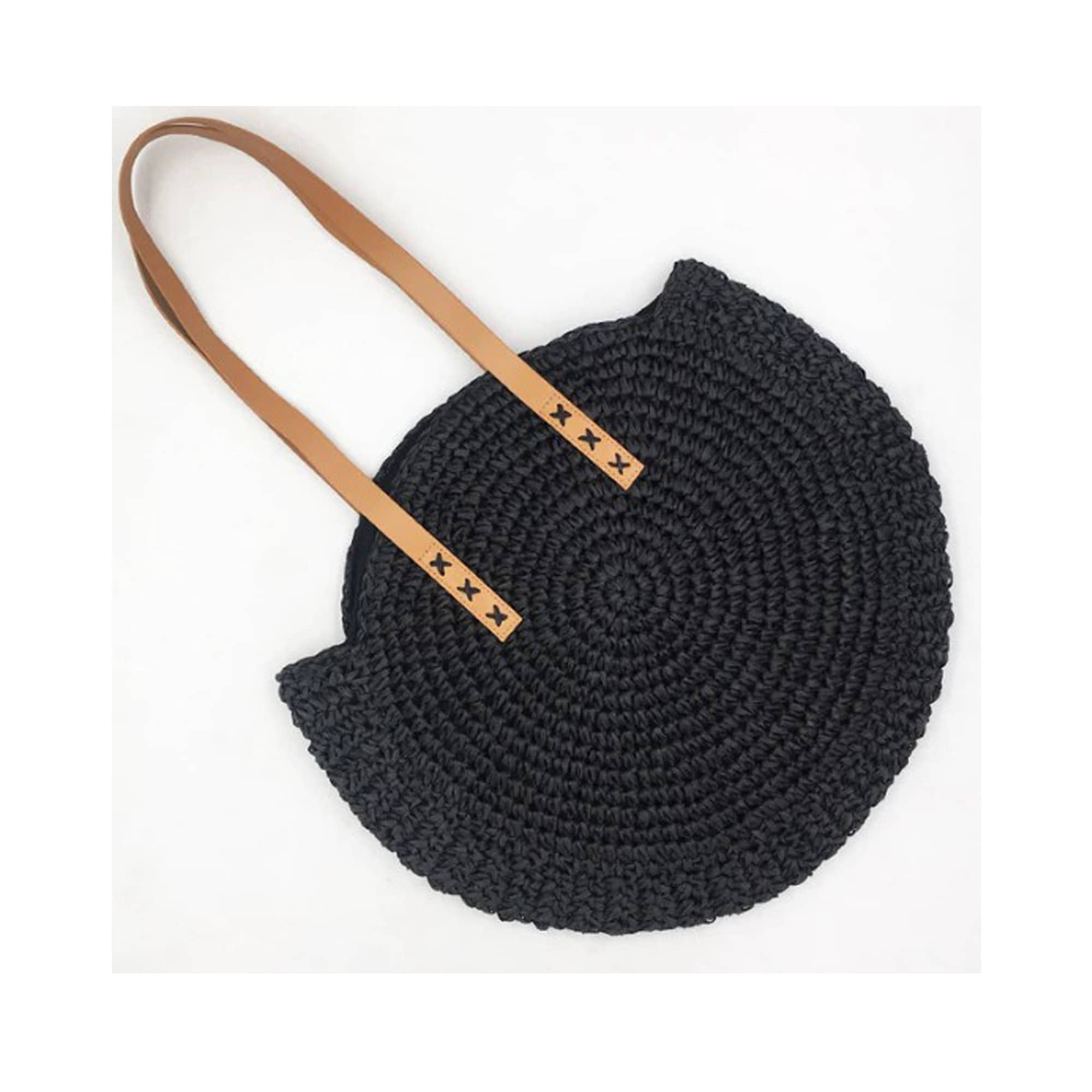 black straw purses