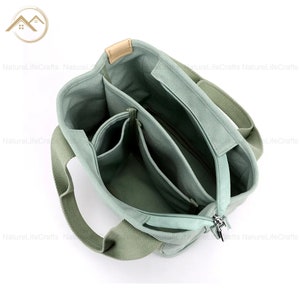 Handbag Multi-pocket Canvas, Small Crossbody Bag Fabric, Small Cotton Canvas Handbags for Women, Shoulder Bag, Messenger Bag