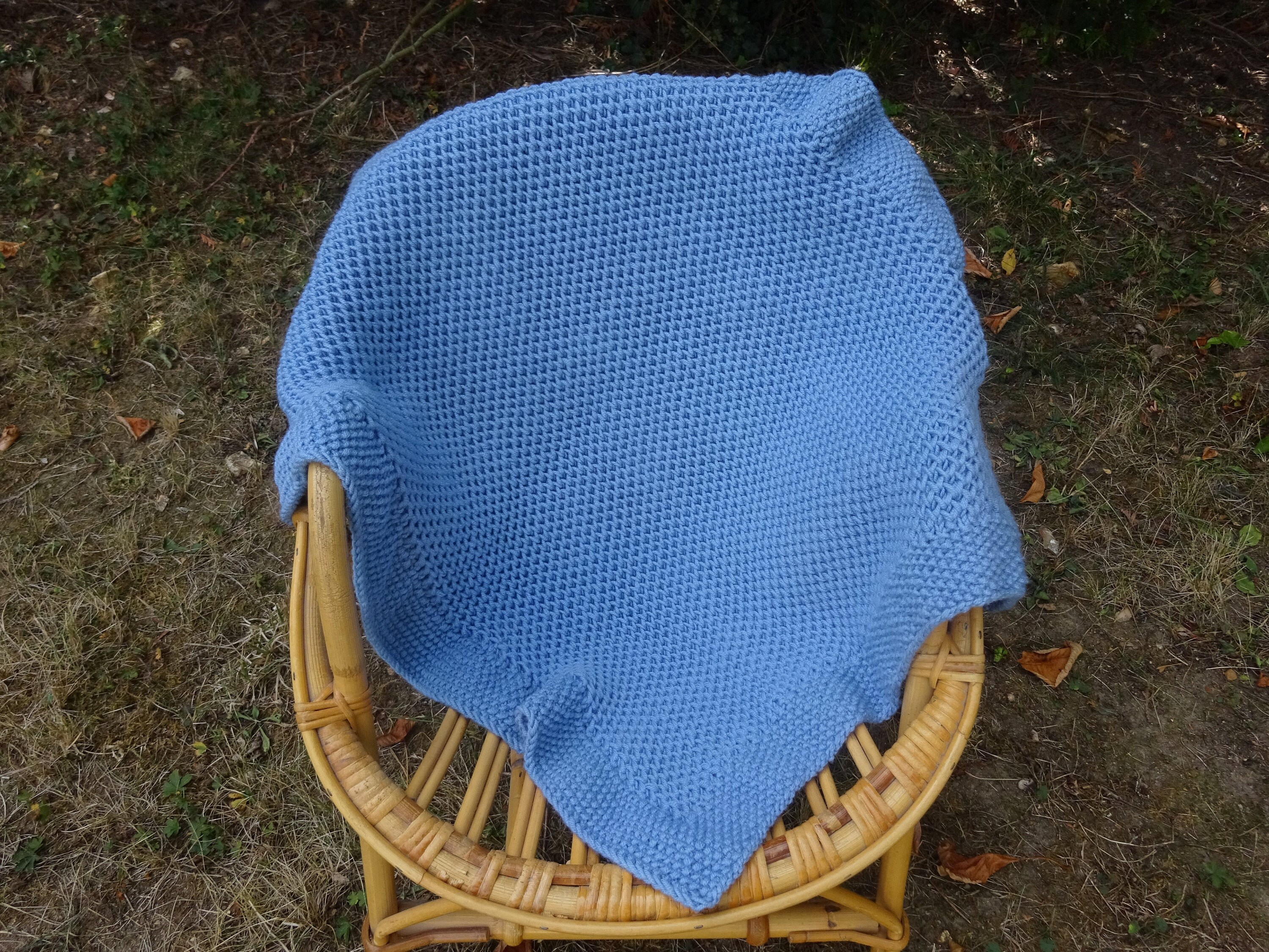 Couverture Bébé, 100 % Merinos, Animaux Élevés en Plein Air, Sans Mulesing, Oeko-Tex, Tricoté Main, 