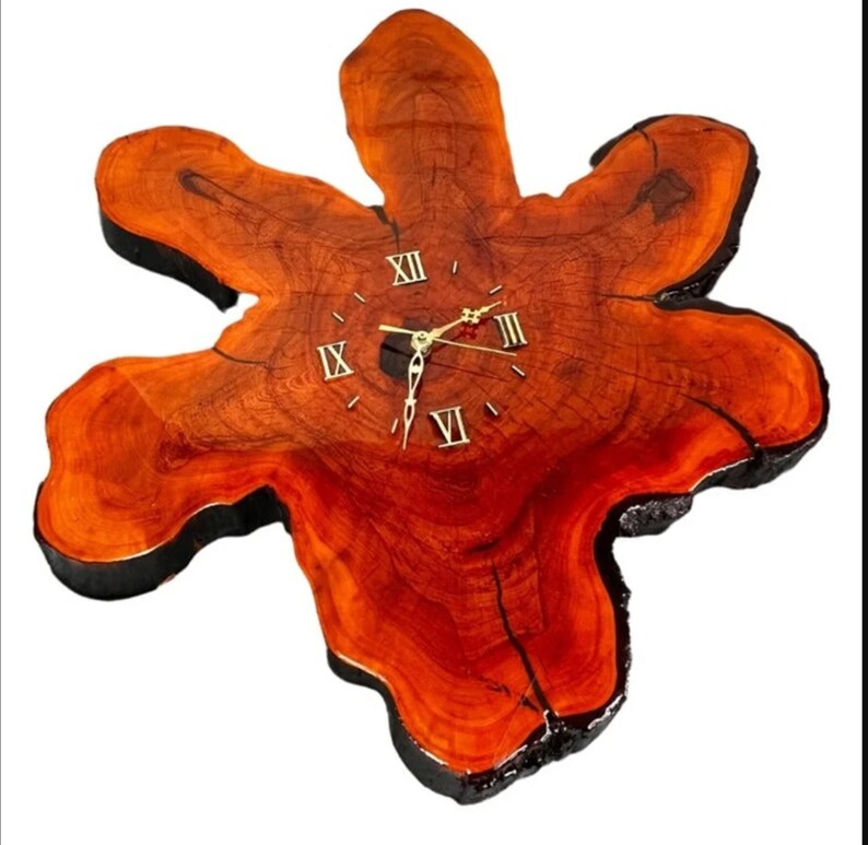 Vintage Wood Slab Live Edge Wall Clock Etsy