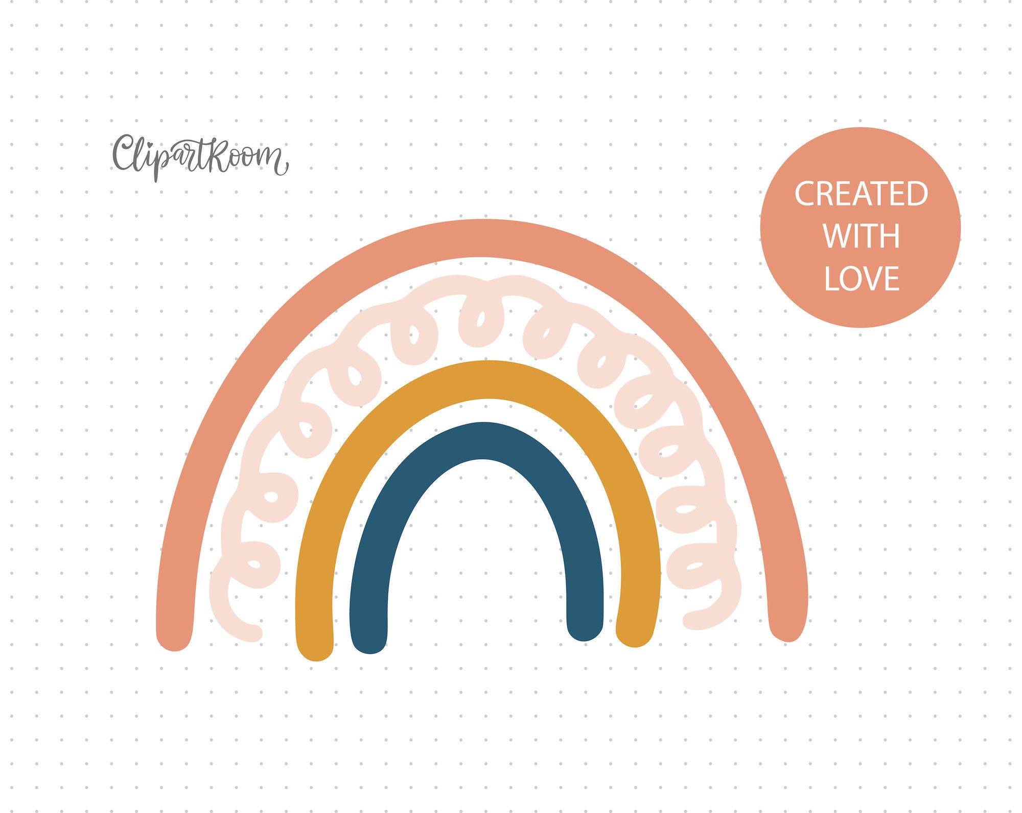 Boho Rainbow Svg Boho Rainbow Png Pastel Rainbow Svg Clipart Hand Drawn ...