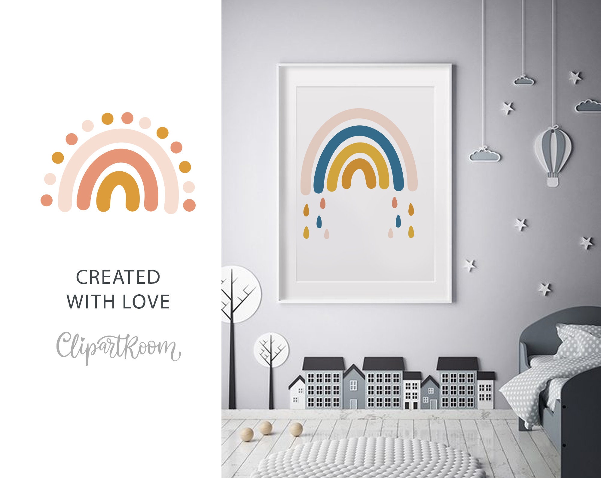 Boho Rainbow Svg Boho Rainbow Png Pastel Rainbow Svg Clipart Hand Drawn ...