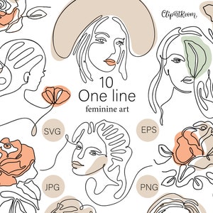 One line art feminine art, one line drawings faces line svg Rose digital print Feminine logo design modern black logo single line drawing