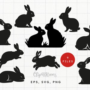 Easter bunny svg rabbit stickers rabbit svg easter svg spring clipart silhouette files cricut files bunny png