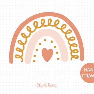 Boho Rainbow Svg Boho Rainbow Png Pastel Rainbow Svg Clipart Hand Drawn ...