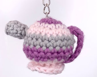 Tiny Tea Pot Keychain Crochet Pattern, Teapot Amigurumi pattern, Crochet Keychain pattern