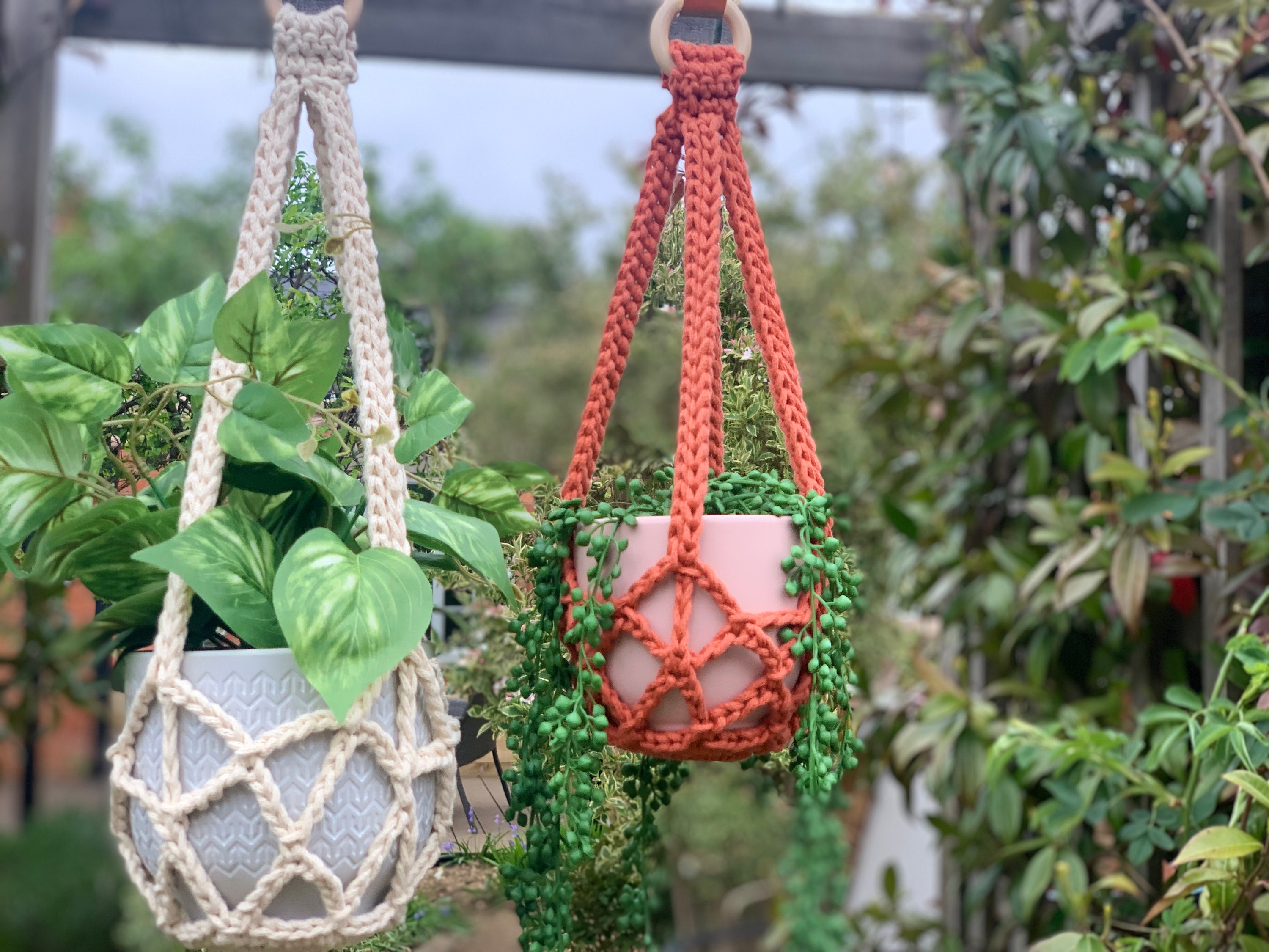 Easy Crochet Plant Hanging Pattern, Crochet Macramé Plant Hanger for ...