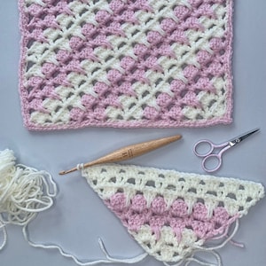 12&quot; Crochet Granny Spike Stitch C2C Square Pattern with video tutorial
