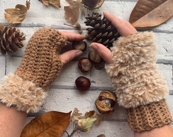 Crochet Fingerless gloves Pattern Bundle with Crochet Wrist Warmers Pattern Bundle x 2 crochet patterns