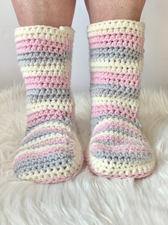 Beginner Crochet Slipper Boot Pattern in Adult Sizes Simple Crochet Slipper Pattern Etsy UK