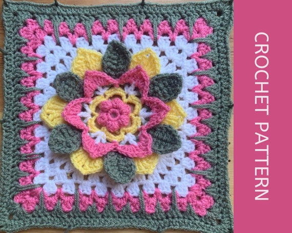 Crochet Flower Granny Square, Crochet Granny Square Tutorial