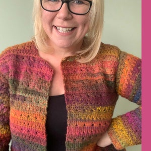 Crochet Cardigan Pattern, Womens Crochet Jacket Cardigan with Cable Stitch, Sizes XS-5XL