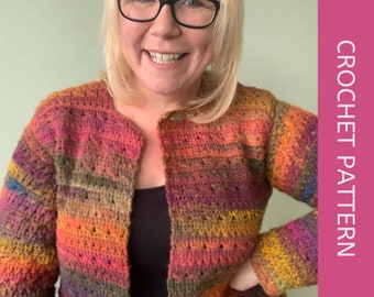 Crochet Cable Stitch Cardigan Pattern, Womens Jacket XS-5XL (PDF Pattern)