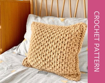 Easy Crochet Pillow Cover Pattern for beginners using Bulky Yarn