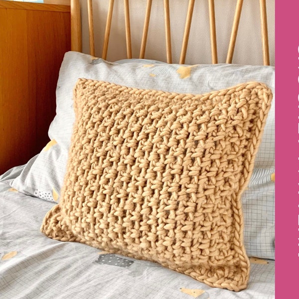 Easy Crochet Pillow Cover Pattern for beginners using Bulky Yarn