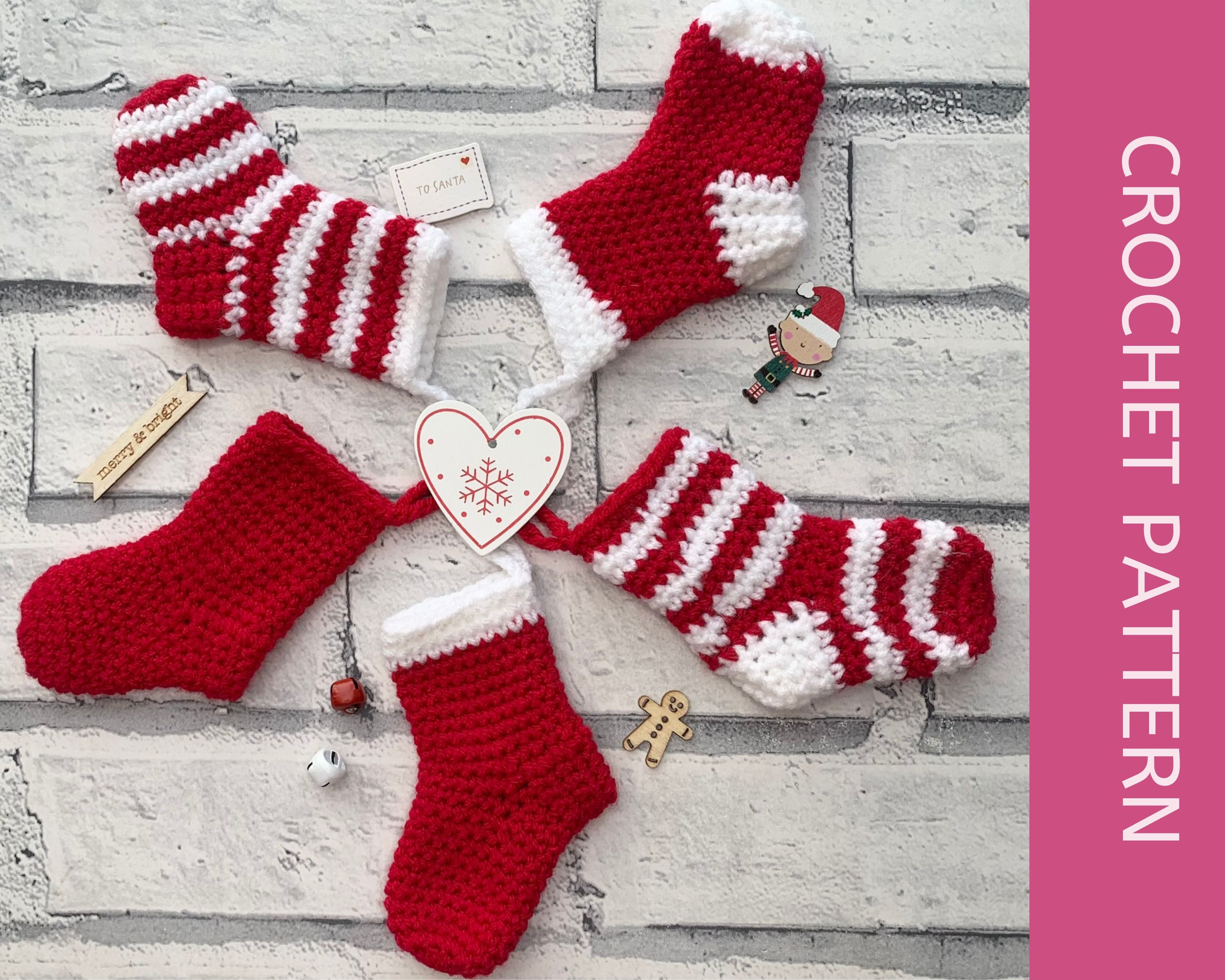 30 Christmas Stocking Crochet Patterns for Handmade Holiday Keepsakes 25 Mini Christmas Tree Ornament Stocking Pattern