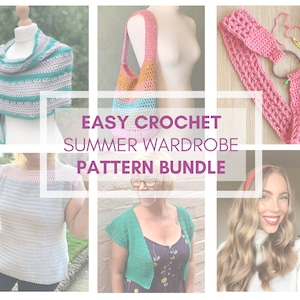 Crochet Top Pattern Bundle - 5 easy Summer crochet patterns for your Handmade Wardrobe