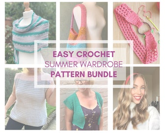 Crochet Top Pattern Bundle - 5 easy Summer crochet patterns for your Handmade Wardrobe