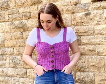 Crochet Top Pattern, make your own Lacy Crochet Tank Top Pattern, suitable for beginners