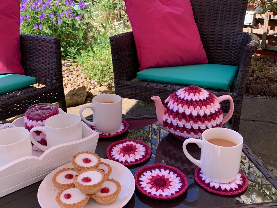 Tea Cosy Crochet Pattern Bundle Crochet Tea Set With 3 Etsy