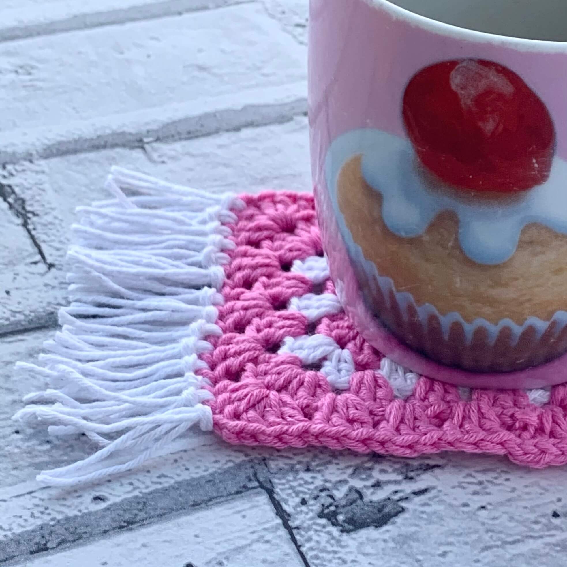 Crochet Mug Rug pattern Crochet Coaster pattern made with Etsy Polska