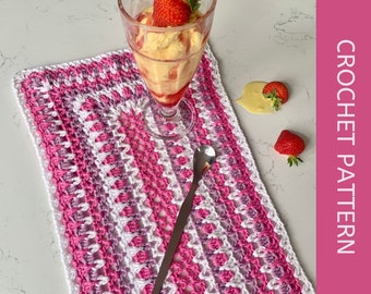 Modern Crochet Table Runner Pattern using 3 stitches suitable for beginners