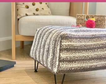 Crochet Footstool Pattern with Legs