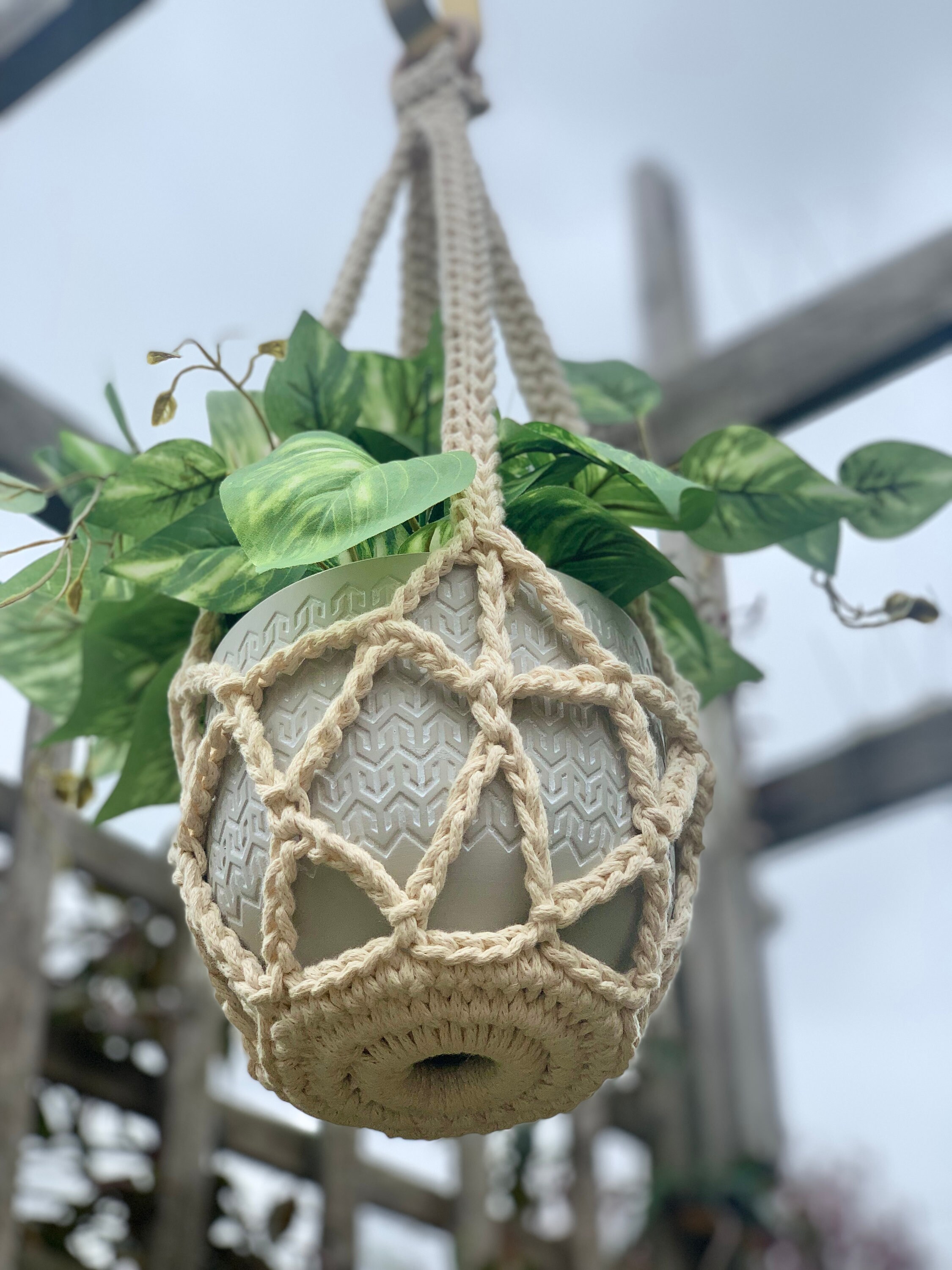 Easy Crochet Plant Hanging Pattern, Crochet Macramé Plant Hanger for ...