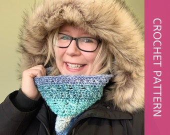 Easy Crochet Cowl Pattern for Beginners, crochet scarf pattern, crochet neck warmer