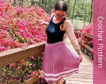 Crochet Skirt Pattern | Vintage 1950&#39;s style Pleated Crochet Skirt Pattern