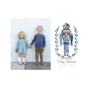 Weihnachtskarte Druckbare Aquarell Der Nussknacker blau grün