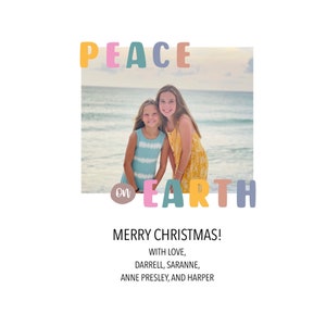 Cartolina di Natale Rainbow Peace on Earth stampabile