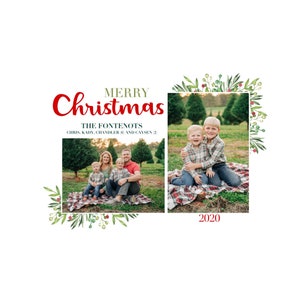 Cartão de Natal com foto digital para imprimir e feliz