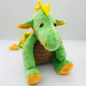 Handmade Green Plush Dragon: Soft Fleece Stuffed Animal