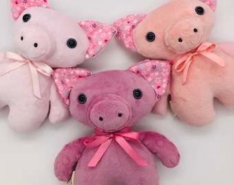 Peluche a forma di maialino fatto a mano: morbido compagno di coccole in pile