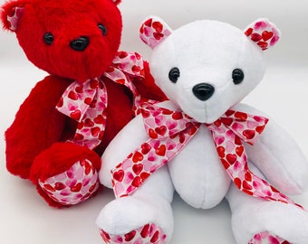 Orsacchiotto di peluche in pile fatto a mano, regalo di San Valentino