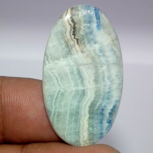 Turkish Blue Scheelite  Gemstone, Blue Lace Scheelite Cabochon,Blue Scheelite Oval Shape Cabochon,32 cts ,20.65 x 36.95 x 4.30 mm Approx