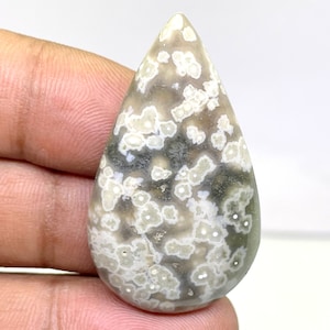 Ocean Jasper Gemstone,Ocean Jasper Cabochon,Orbicular Jasper Cabs,Pear Shape Cabochon,53 cts, 24.75 x 43.90 x 6.82 mm approx