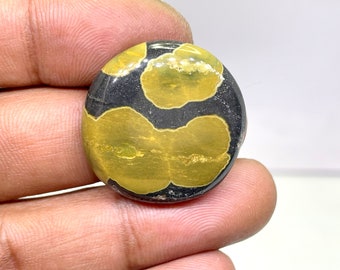 Ocean Jasper gemstone,Ocean Jasper Cabochon,Orbicular Jasper Cabochon,Round Shape ,44 cts,27.75 x 6.95 mm Approx