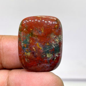BloodStone Cabochon, Bloodstone Cushion Shape cabochon , 32 cts , 21.10 x 26.80 x 6.20 mm Approx