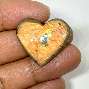 Labradorite Gemstone,Labradorite Cabochon,Labradorite Heart Shape Cabochon,34 cts, 26.32 x 29.55 x 5.67 mm approx