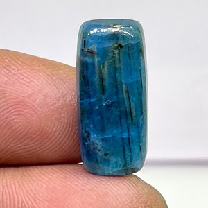 Pietra preziosa di apatite, cabochon di apatite, cabochon a forma di cuscino di apatite, 14 ct, 10,15 x 22,30 x 3,75 mm circa