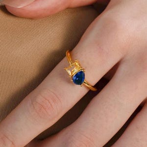 Personalised Toi et Moi Birthstone Ring for Women - 2 Birthstone Ring - Love Birthstone Ring - 1 Year Anniversary Gift - Couple Gift for Her