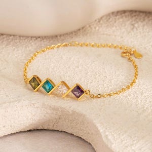 Personalisiertes Familien Geburtsstein Armband: Familien Schmuck