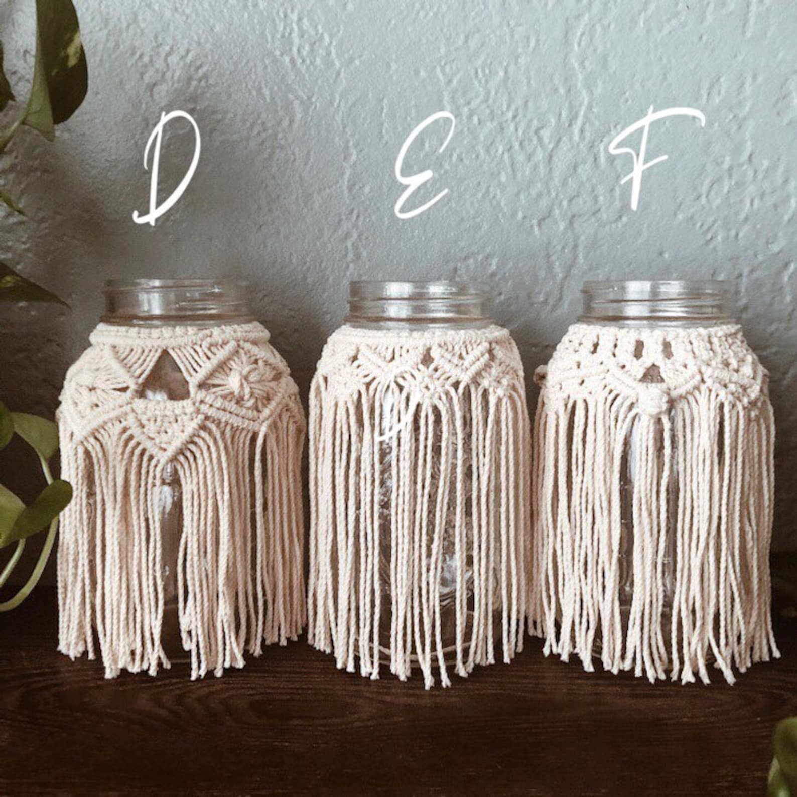 Macramé Mason Jar Covers Etsy Australia
